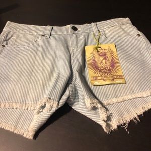 Vigold blue and white stripe shorts